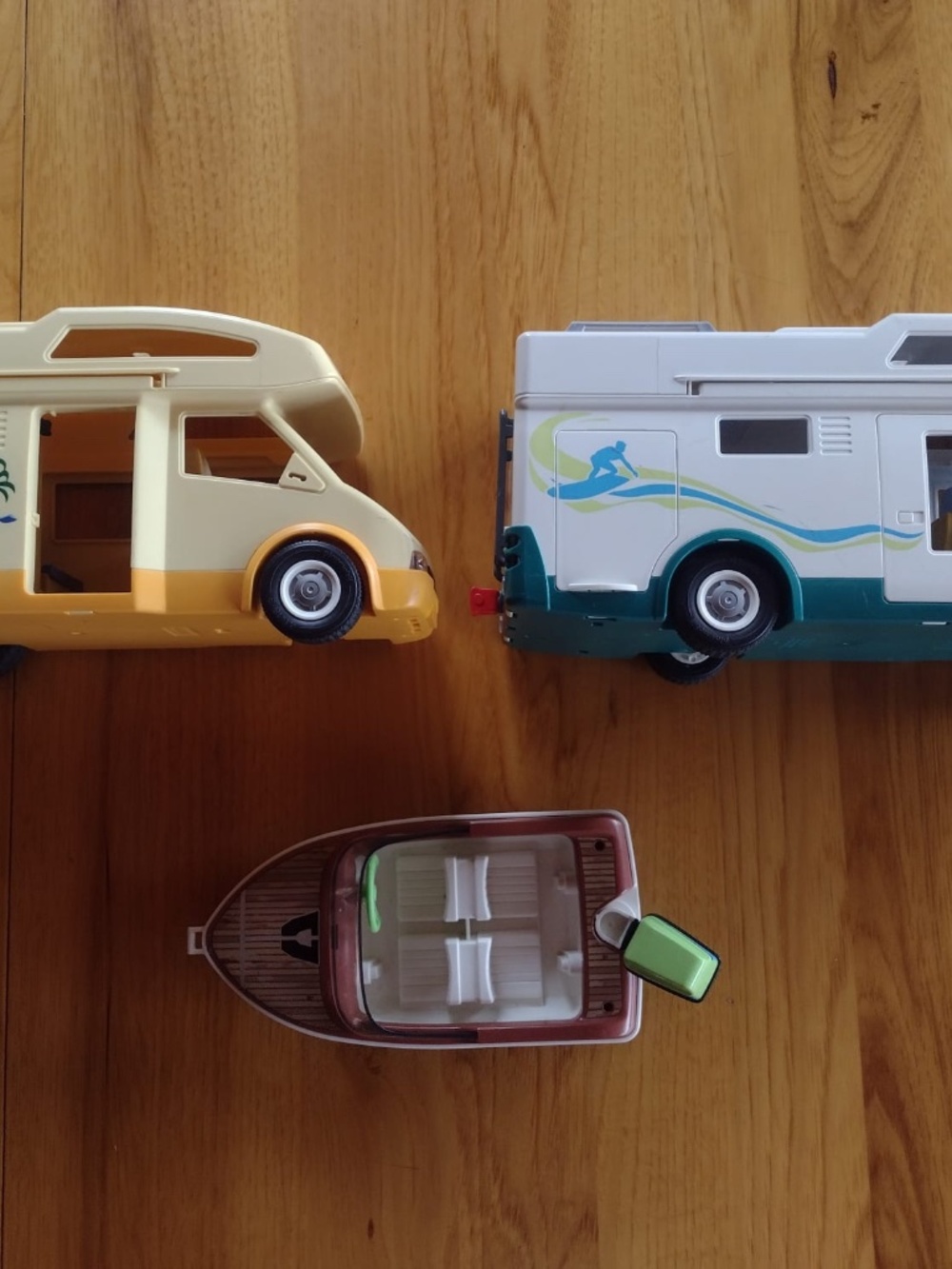 VINTAGE Playmobil Camper RV Boat Lot EUC Camping Kids Baby Toys 1980s Summer Fun